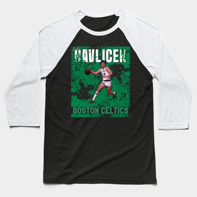 John Havlicek | Boston Celtics Baseball T-Shirt by Aloenalone